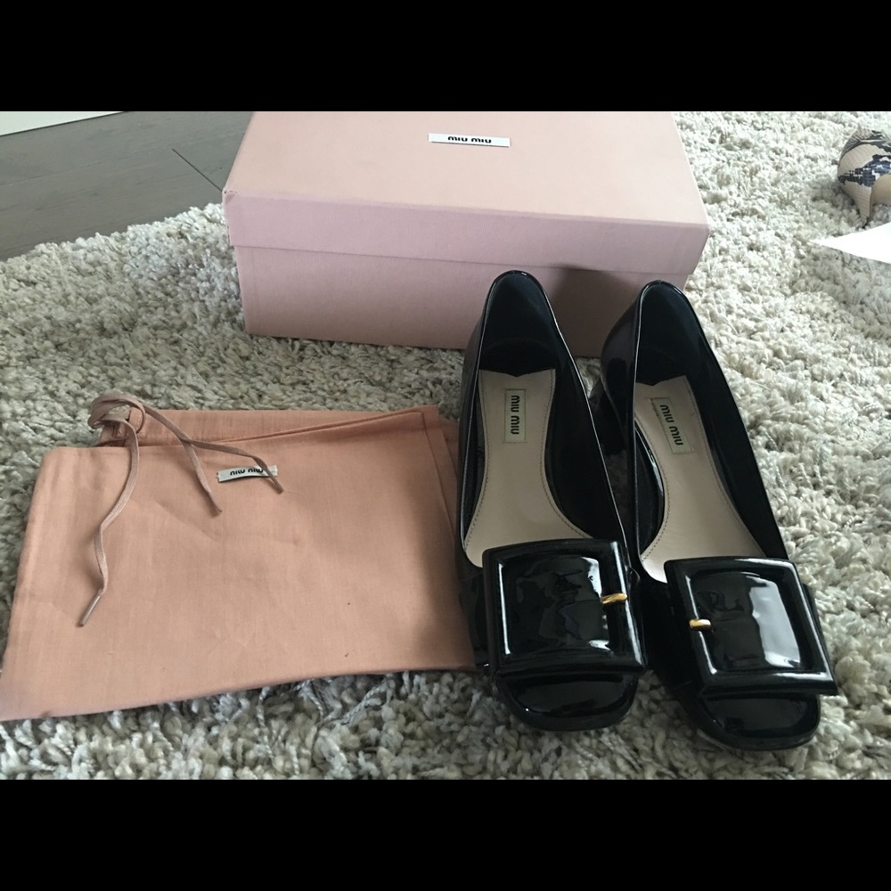Miu Miu Buckle Block Heels